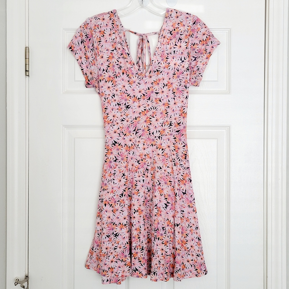 French Connection Skater Dress Floral Pink 6